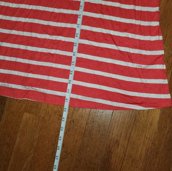 Ivory And Coral Stripe Maxi Maternity Skirt - Picture 7 of 8